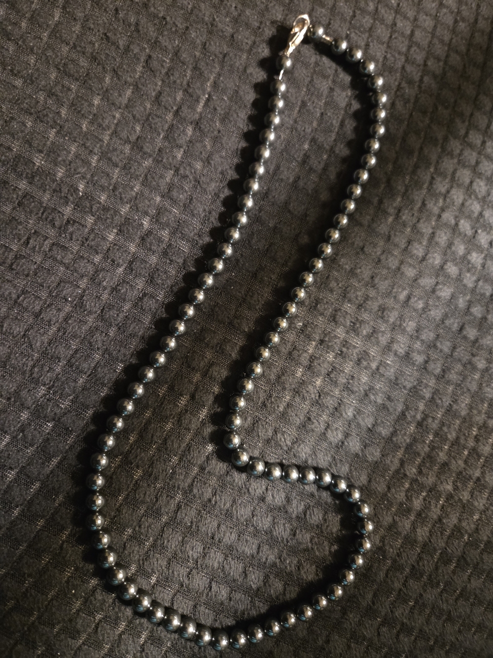 Hematites  Black Beaded Necklace - Women's Jewelry sterling silver.